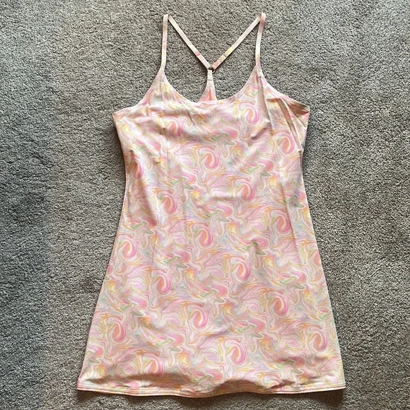 Outdoor Voices Exercise Dress Women’s Large - Pastel Marble/Colorful Swirl -RARE - Picture 4 of 15
